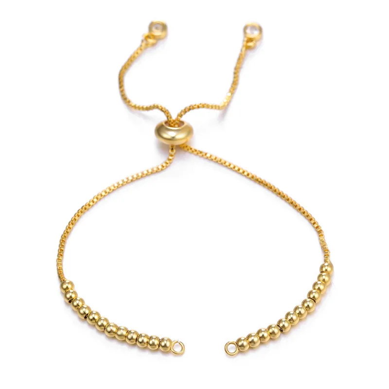 

Brass Rhinestone Adjustable Bracelet Chain Silver Gun Black Gold Plated Beads Bracelet Chain Accessories For Jewelry Making, As same as picture