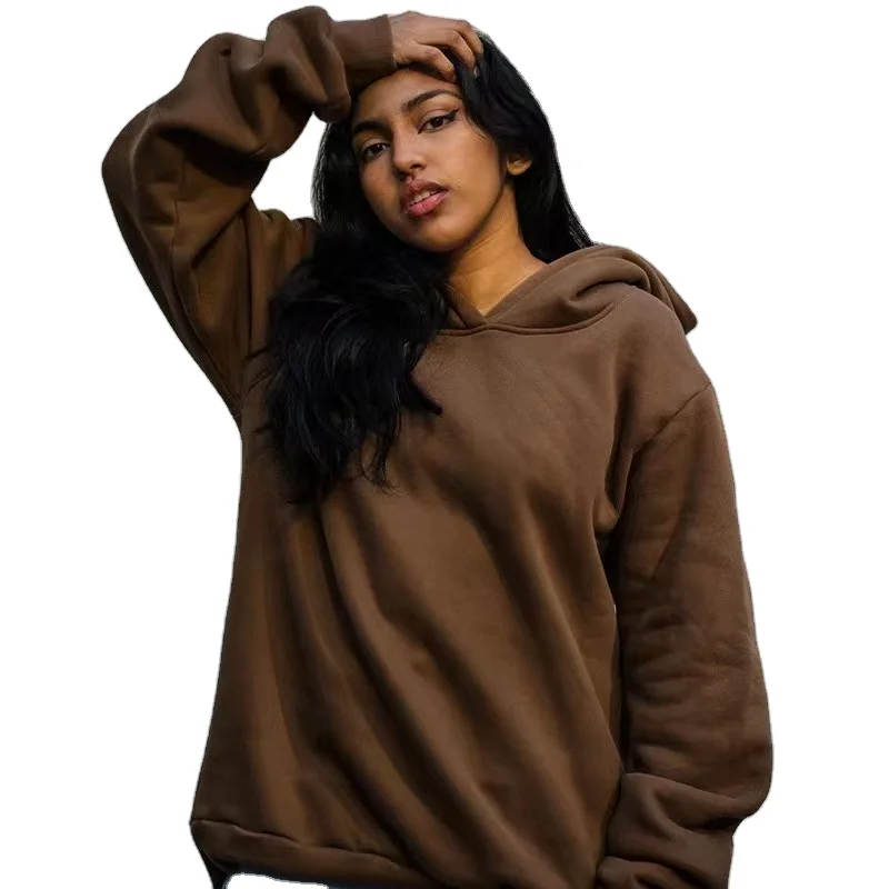

Autumn Winter Trendy Brown Black Hoodies sweatsuit women