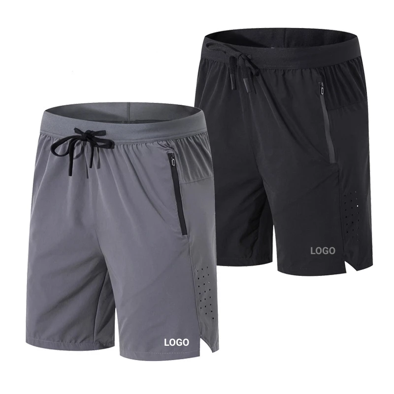 Men's 7" Breathable Workout Running Shorts Quick Dry Lightweight Gym Shorts With Zip Pockets