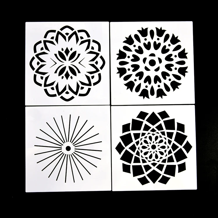 
Wholesale PET Wall Decor Stencil Set Painting Stencil 16 pcs Reusable Mandala Stencils 