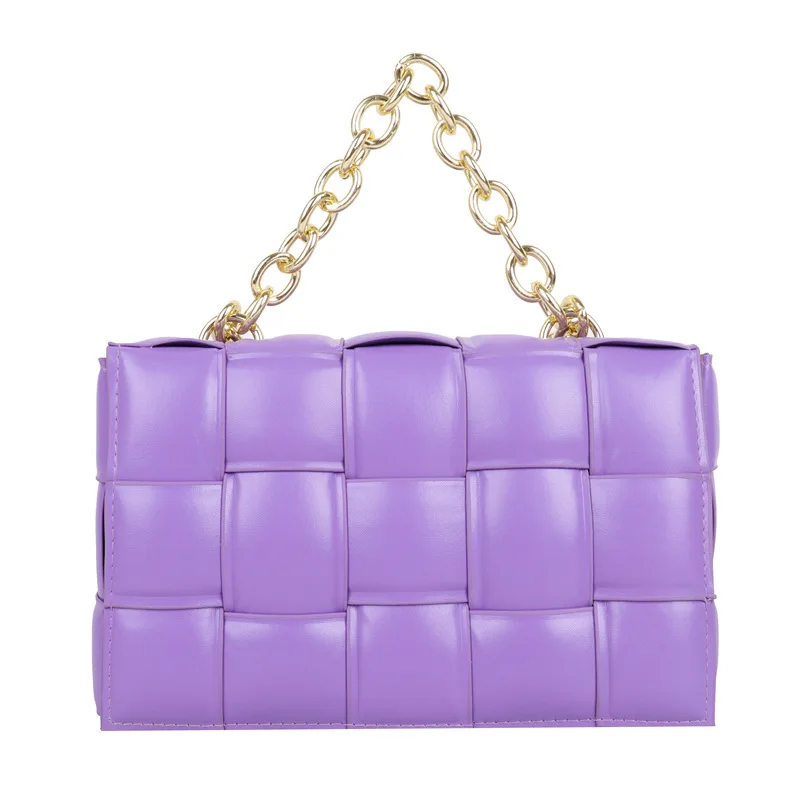 

2021 Hot Handbags Ladies Designer Purse Women Shoulder Tote Bag Woven PU leather Hand Bag Gold Chain Women Purses and Handbags, 21 colors available