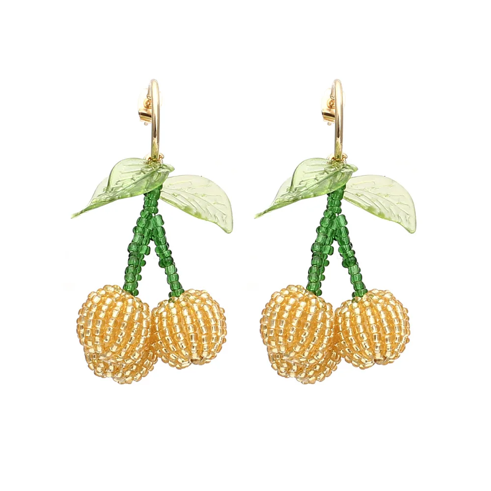 Pure Manual Weaving Earrings Handmade Creative Personality Crystal