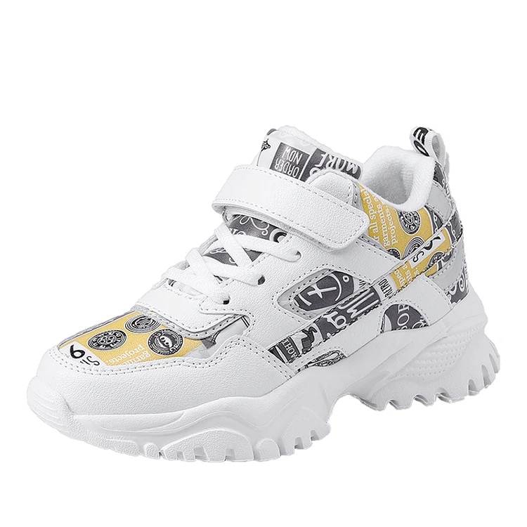 

Top Selling hiking sport kids boys shoes running fashion designer winter shoes for kids wholesale white sneakers men, Black&yellow,black&grey