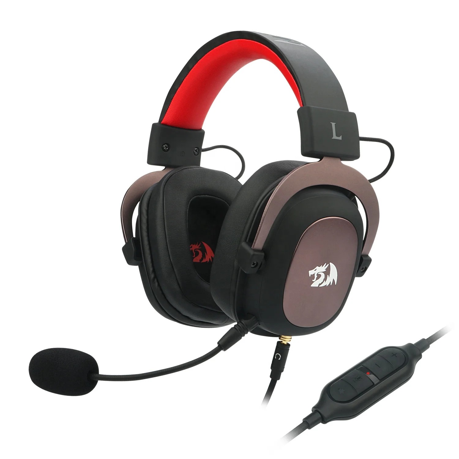 

Redragon H510 Zeus Gaming Headset with Removable Microphone 7.1 3.5mm Surround Sound Memory Foam Ear Pad, Black/white