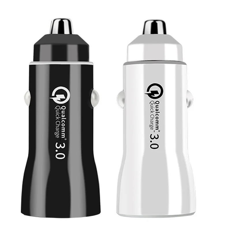 

18W 36W Super Fast PD Car Charger 2 Plugs PD QC3.0 Black White Car USB Charger For Mobile Vehicle Air Purifier Charge