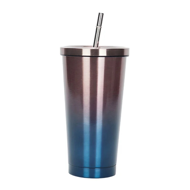 

wholesale vacuum double wall insulated stainless steel tumbler cup 16oz tumbler with lid straw, Black, white, green and custom color