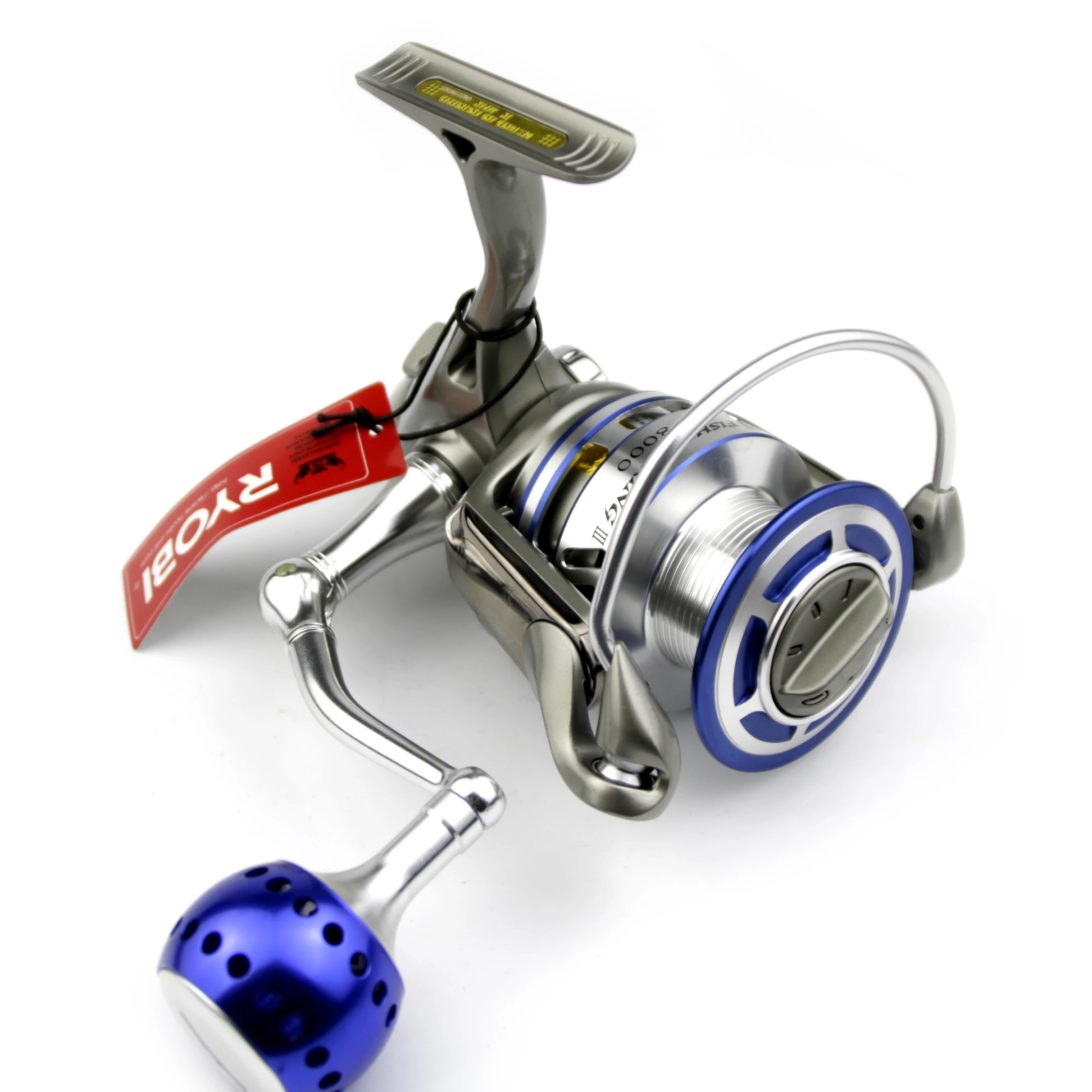 

RYOBI 6000/8000 Fishing King III Spinning Fishing Reel 5.0:1/6+1BB Max Drag10kg CNC Hanle Metal Metal Spool Reel Fishing Wheel, Silver