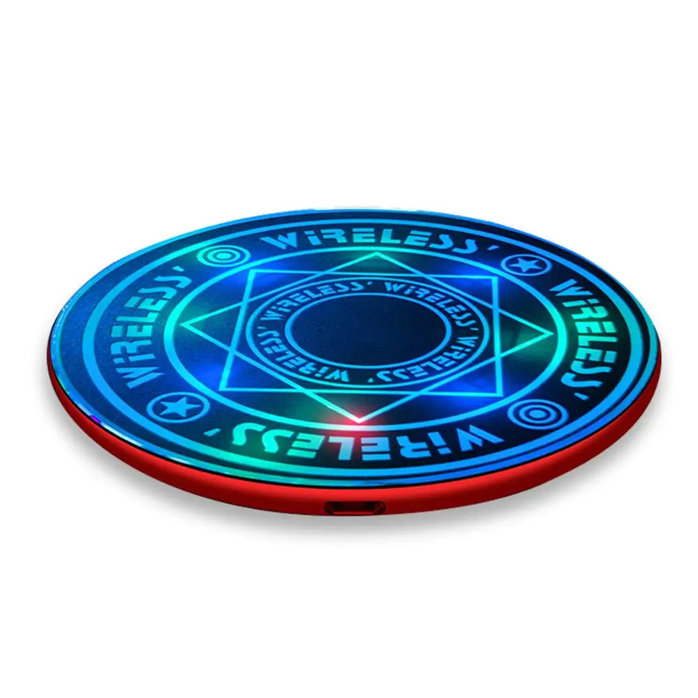 

WELUV Universal 10W Wireless Charger DIY Magic Circle Pattern Glow Logo Customized Christmas Gift