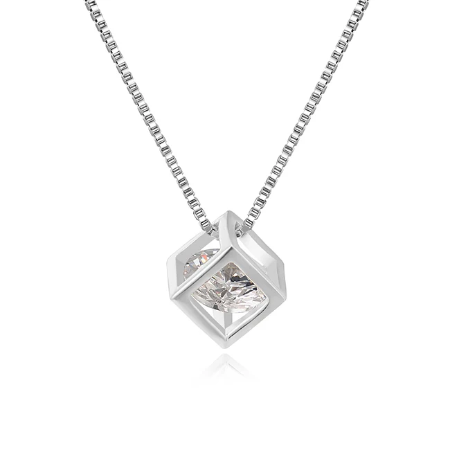 

Silver Necklace 925 Sterling Cubic Zirconia Rhinestone Necklace