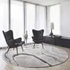 Round Cotton Backing Hand-Tufted Seirl Wool Area Rug