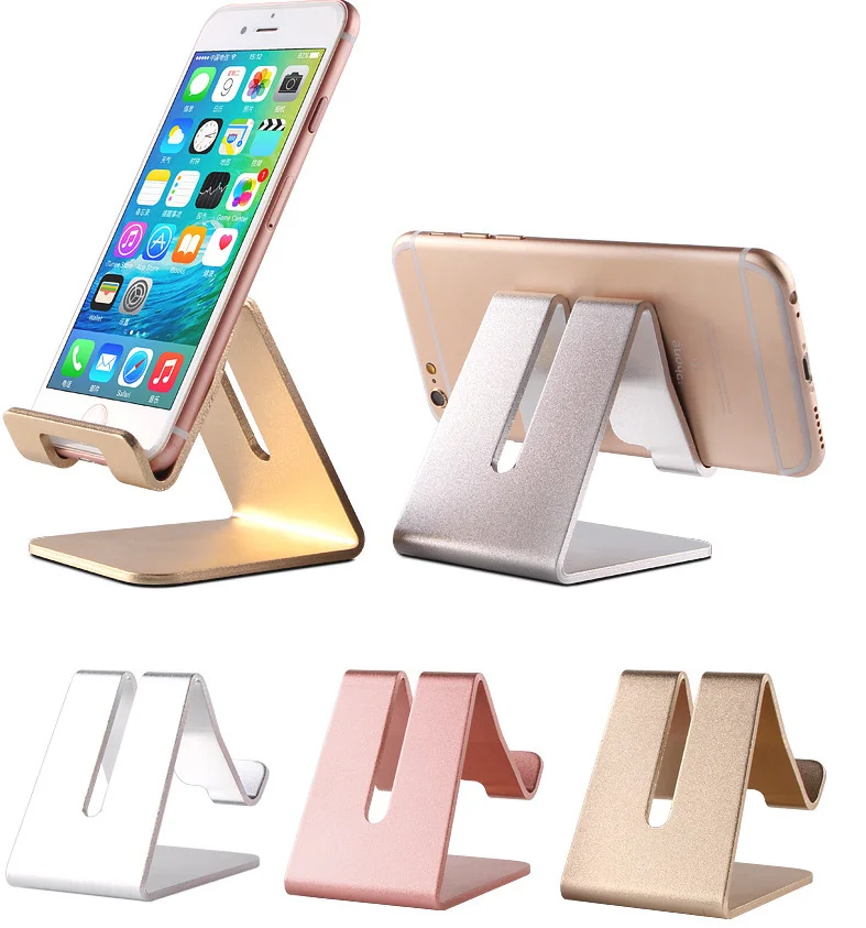 

Aluminum Desktop Multiple Mobile Phone Holder 180 Degree Rotation Smart Phone Stand soporte de telefono de aluminio For Tablet, Silver/golden