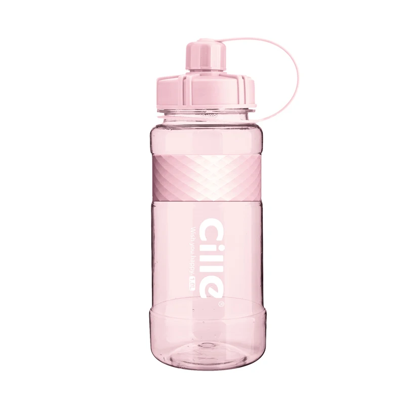 

Cille big capacity Drinking Water Bottle plastic Custom Sports Travel Bottle with straw and strap