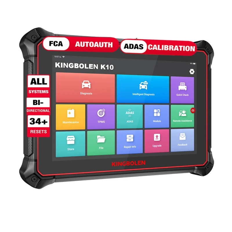 

KINGBOLEN K10 10 inch Tablet ALL System Diagnostic Tool ECU Coding Active Test 34 Reset 2 Years Free Update