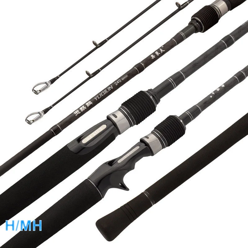 

Good Quality Spinning Casting Carbon Fiber Fish Rod Sea Bass Trolling Rod Saltwater Fishing Rods, Black