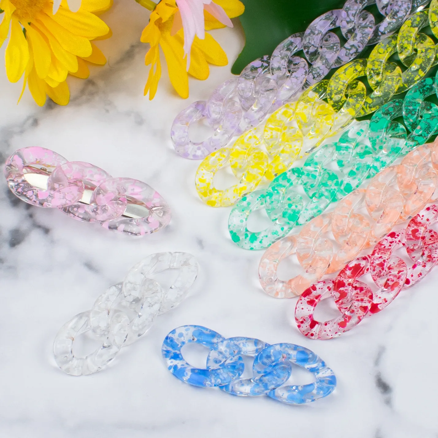 

2022 New Arrival Especially Transparent Acrylic DIY Link Chain Resin Strap, As picture