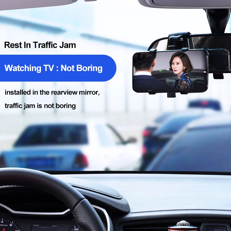 

Laudtec 2020 3 Way, Sunshade Dash Board Rearview Mirror Multifunction 360 Degree Car Phone Holders/