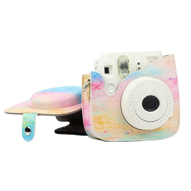 

Caiul watercolor PU leather lady fashion camera bag for fujifilm instax mini 8/8+/9 instant camera, Water colour