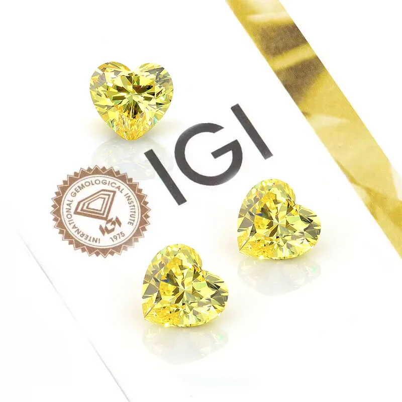 

Beautiful Fire Bling Bling Fancy Vivid Yellow VS 1ct heart cut IGI HPHT Lab Grown Diamond Yellow Diamond