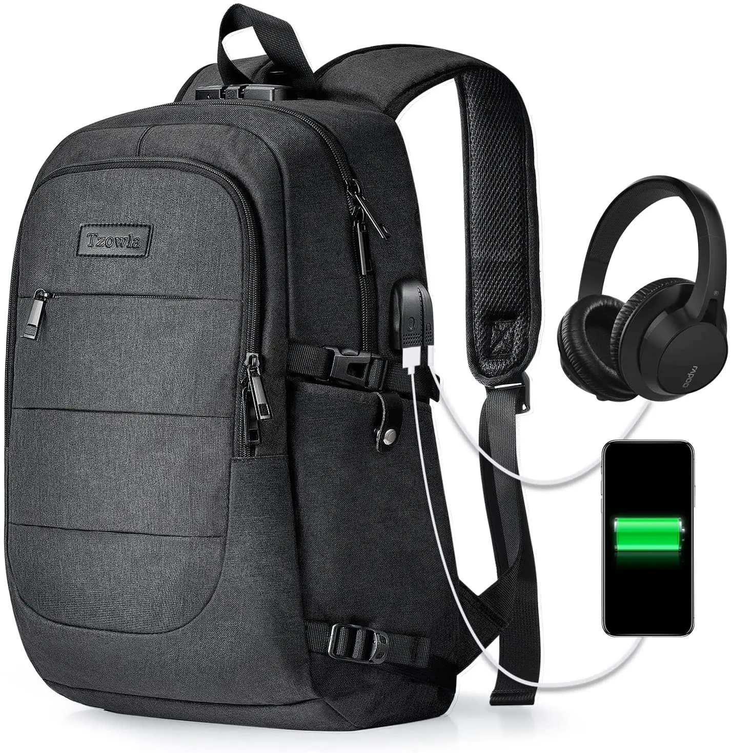 

Travel Laptop Backpack Water Resistant Anti-Theft Bag with USB Charging Port and Lock 14/15.6 Inch Computer Business Backpacks