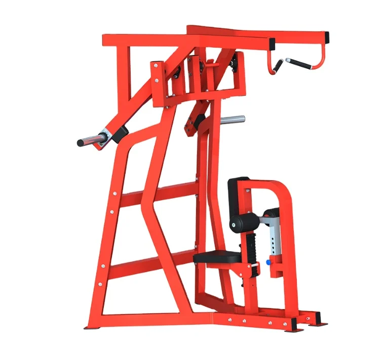 

High quality fitness equipment free weight side horizontal high row machine rowing boat high back trainer, Red