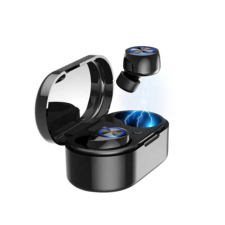 

Hot selling touch control deep bass wireless in-ear earphone with LED light charging box headphones