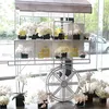 2019 fashion wrought iron candy flower carts display stand decoration flower car iron showcase for wedding dessert