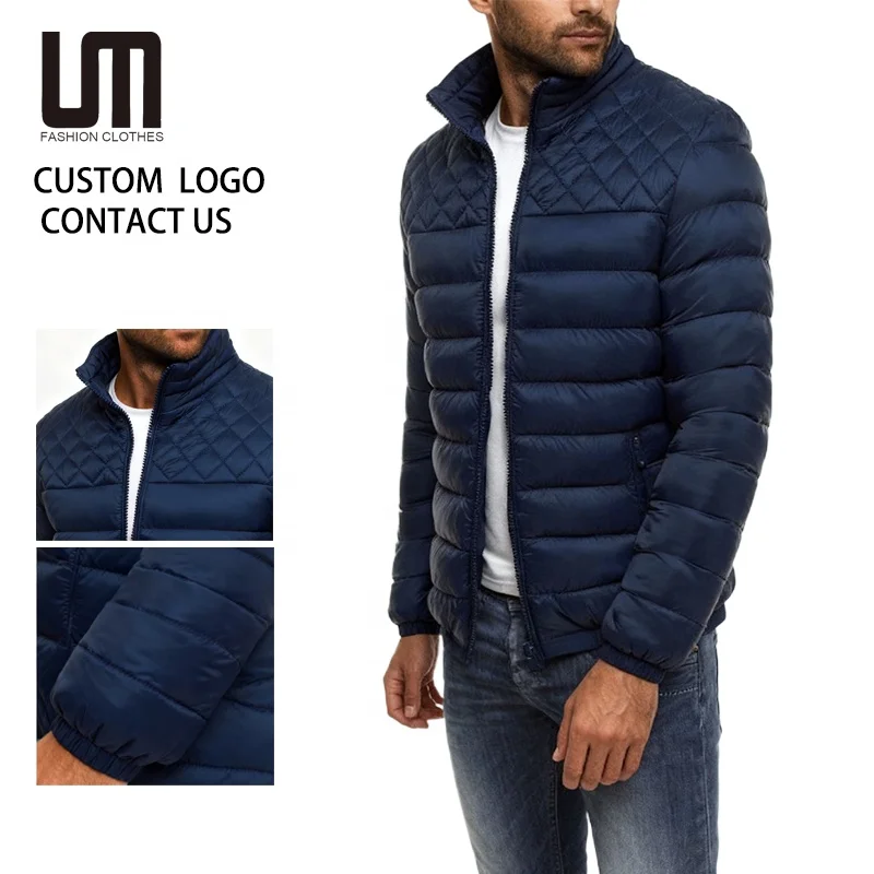 Custom Your Brand Logo Wholesale Autumn Winter Men Clothing Solid Color Zipper Jackets Plus Size 3XL Coats
