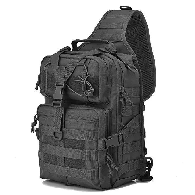 

20L Tactical Assault Pack Military Sling Backpack Army Molle Waterproof EDC Rucksack Bag for Outdoor Hiking Camping Hunting, Black/tan