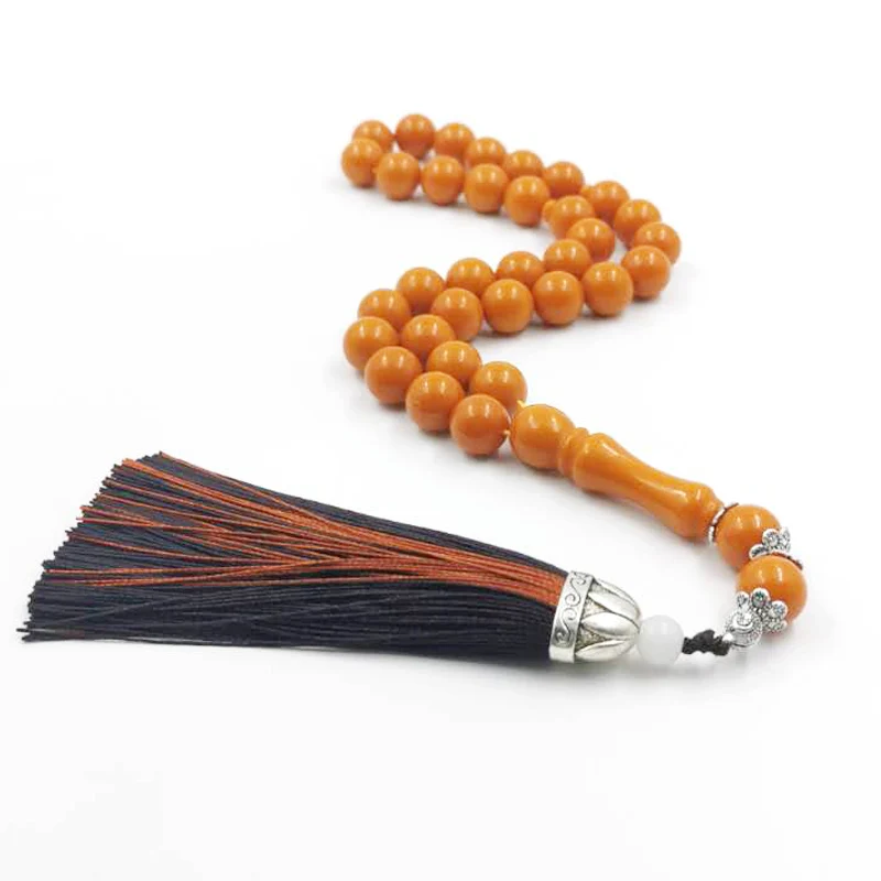 

Tasbih Orange resin muslim bracelet 33 Paryer beads arabic rosary Gifts Misbaha Turkish Jewelry saudiarabia fashion accessories