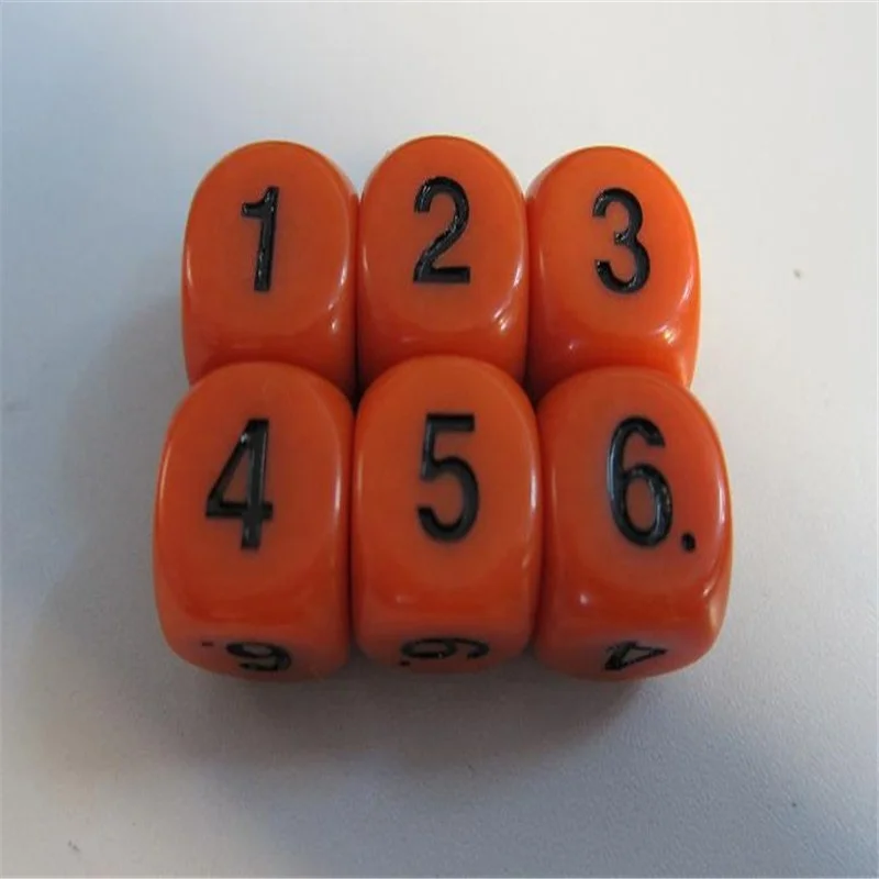 Acrylic Resin Engraved Logo Custom D6 Dice Customized Size Plastic New