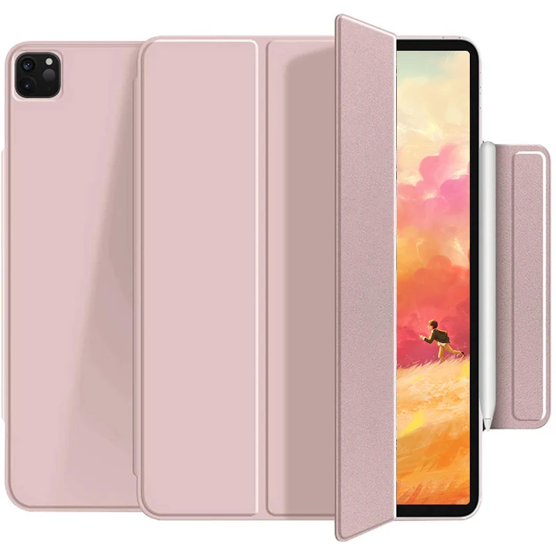 

For iPad Air 4 10.9 2020 PU Front Back Cover With Clasp Protective Shell Anti-fall Magnetic Fashionable Tablet Case, Multi colors