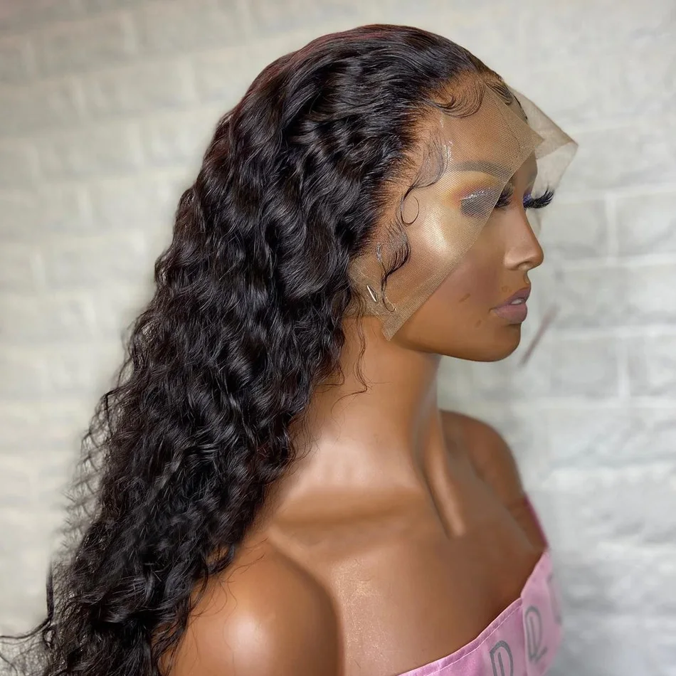 

180 Density Cuticle Aligned Virgin Wigs Glueless Hd Lace Frontal 40 Inch Deep Wave Hd Wig Grade 12 A Very Long Human Hair Wig