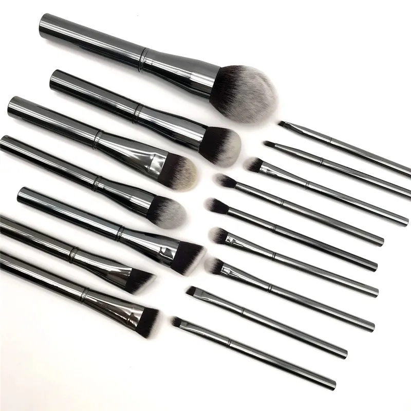 

MORPH G Collection W074 16pcs Gun Metal Handle Synthetic Fiber Makeup Brushes Set in Stock