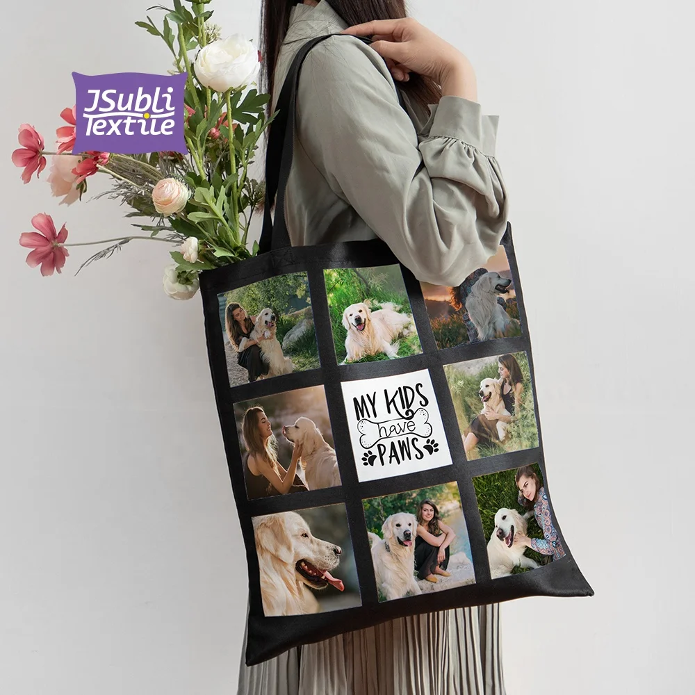 

BestSub JSubli Textile Wholesale Polyester Style Sublimation Printed Blank 9 Photo Panel Customized Tote Bag