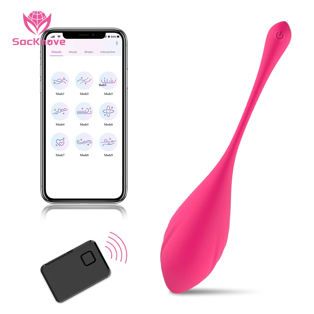 

SacKnove 2 In 1 Functions Woman Sex Toys Kegel Balls Wireless Vibrating Eggs App Controlled Vibrator Wtih Remote Control