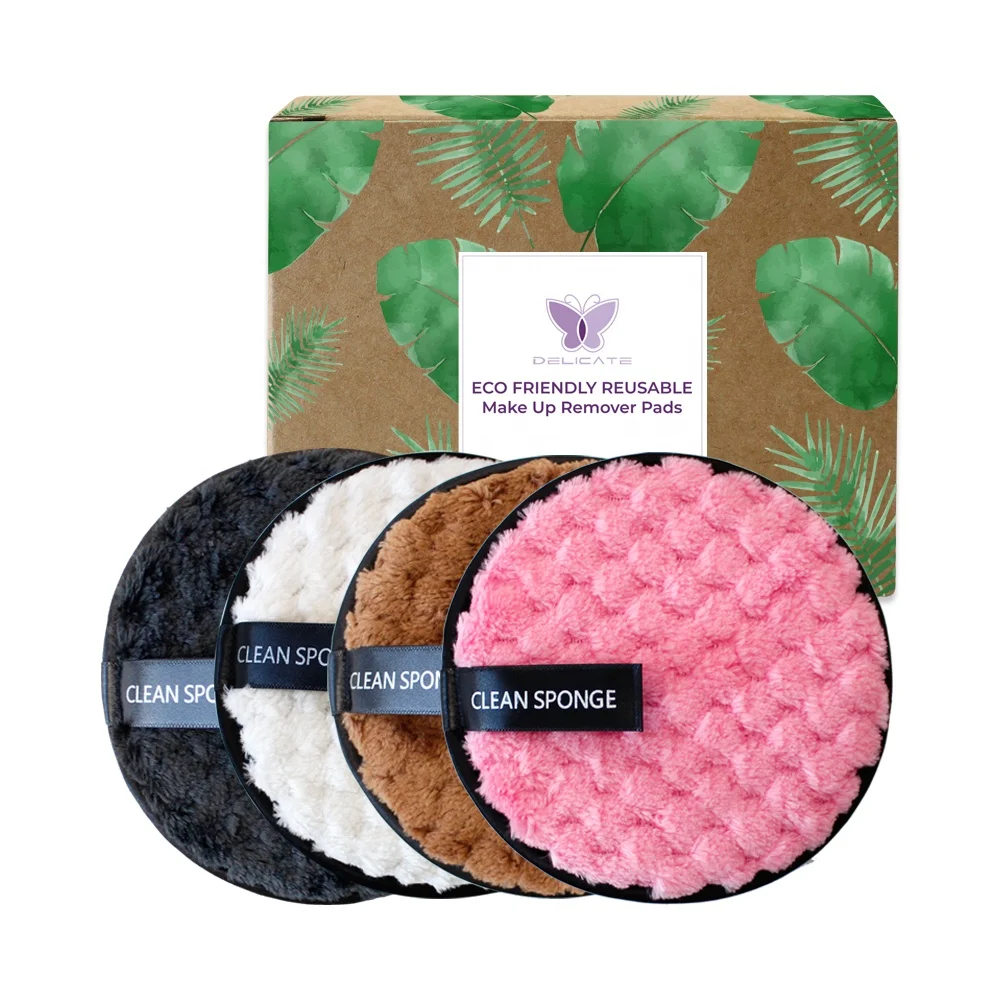 

eco friendly reusable makeup bamboo pads bundle washable makeup remover pads makeup pads, White,pink,coffee,purple,gray