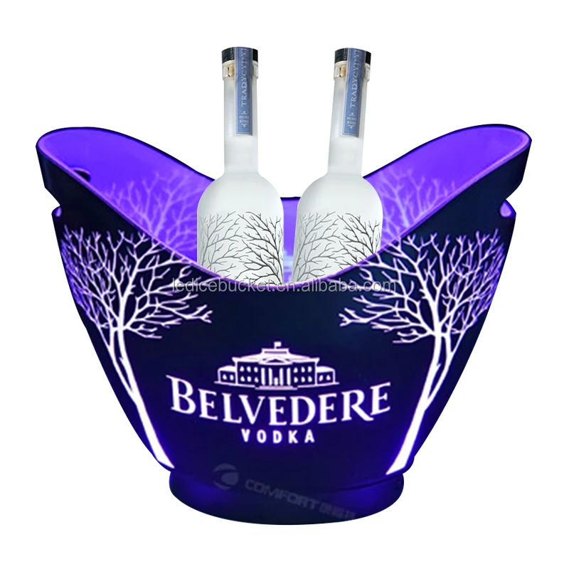 

Customized multi-color acrylic plastic cooling drinks led ice buckets, Custom