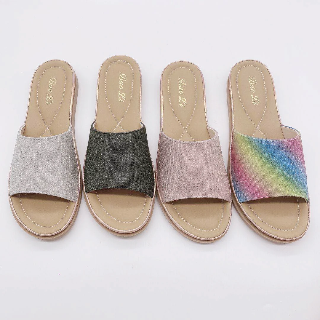 

Canvas Band Soft Bottom Flat Shoes for Women Indoor House Footwear Women Flat Slippers Casual Daily Life Rainbow Fashion Flats