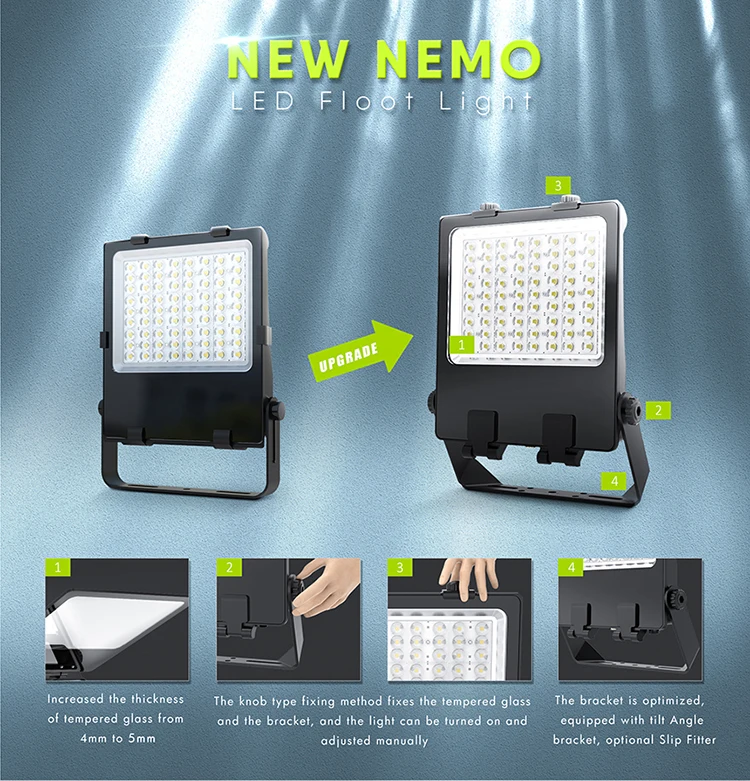 New design IP66 IK10 5 years warranty Indoor and Outdoor Stadium 100W LED FLood Light for basketball, badminton, tennis courts