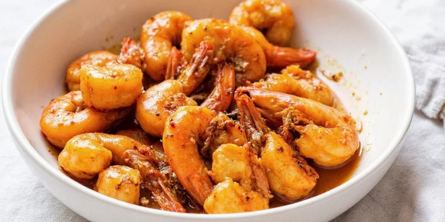 Final grilled shrimp presentation with innovative spice pairings.