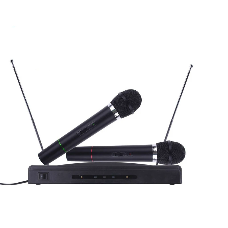 

Karaoke Wireless 306 Microphone System KTV Dual Handheld Multifunction Mic Cordless Receiver 2.1Channel Household, Black