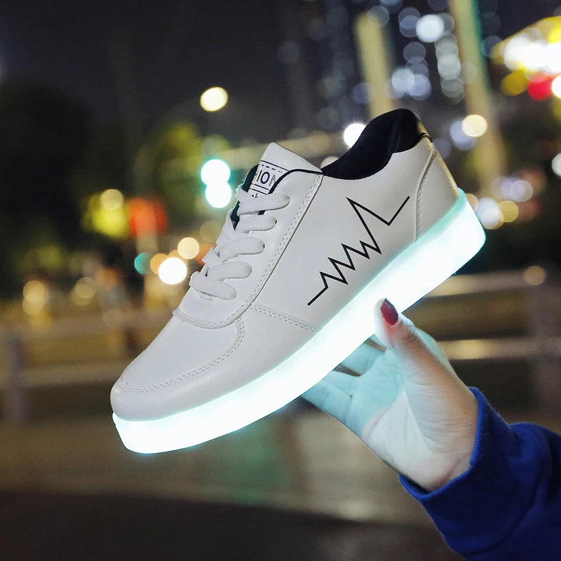 

latest fashion USB charging led light flash shoes zapatos de led en stock, Black, blue, pink