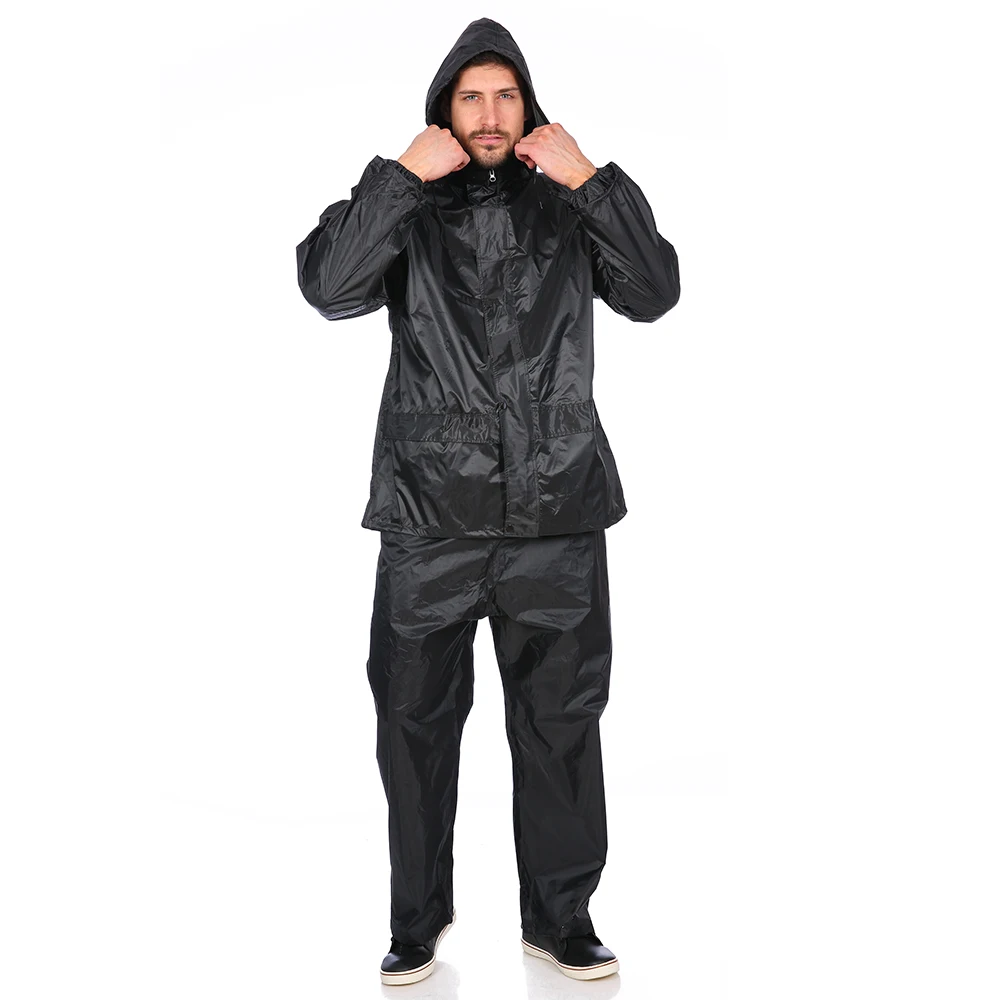 

Hotsale Waterproof Adult Functional Motorcycle Rainsuit Fashion Men, Black