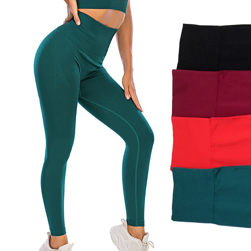 

Plus Size High Waist Gym Seamless Yoga Pants With Pocket Trainer Leggings