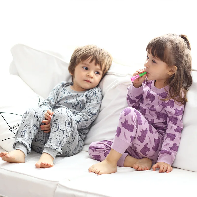 

Wholesale Custom Soft Long Sleeve Designer Bamboo Cartoon Kids Pajama Kids Pyjamas 100% Cotton Girls' Sleepwear