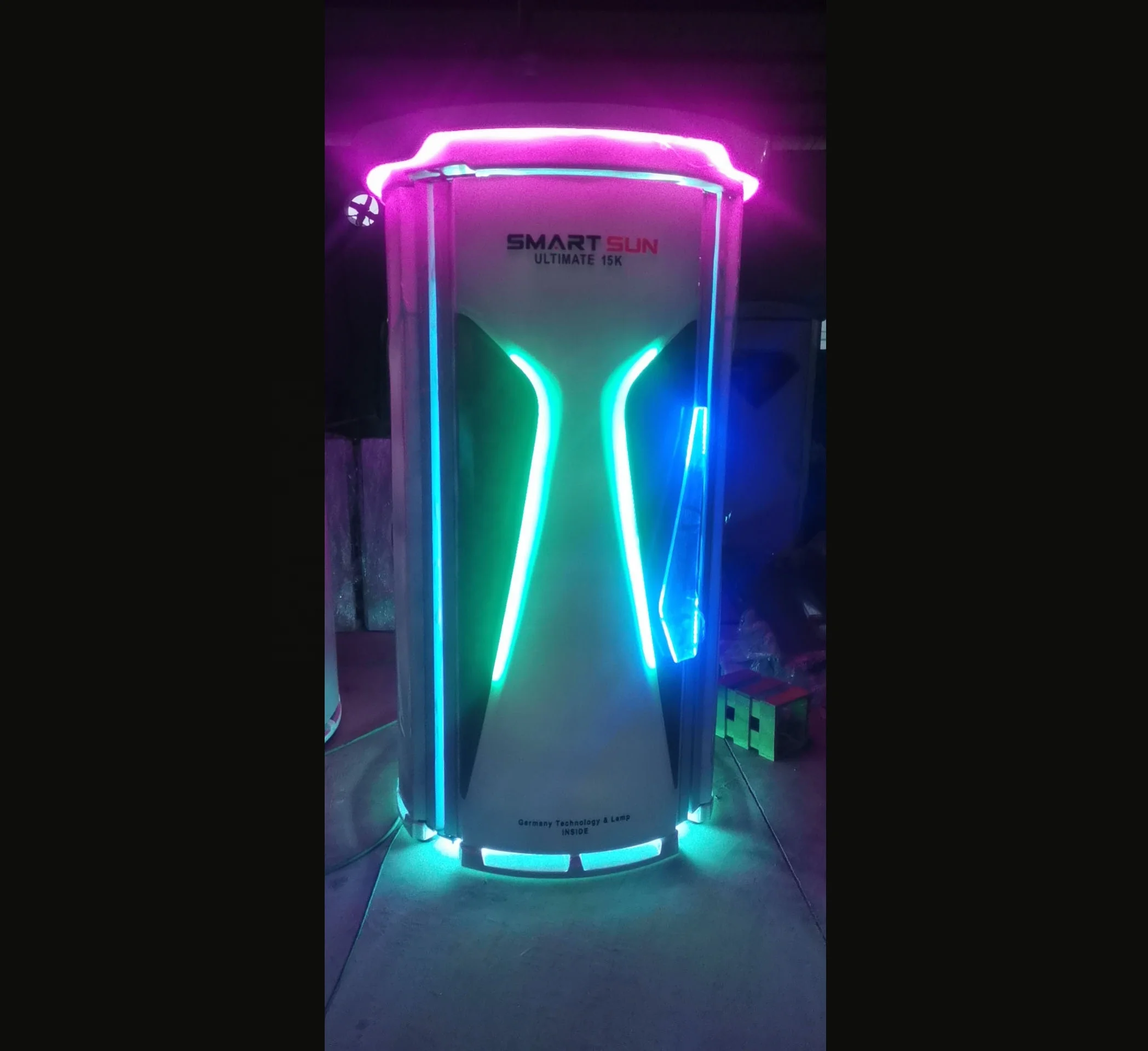 

Home standing sunbed Tanning capsule tan solar lamp tube Germany Light solarium GYM spa tan salon studio beauty skin, White,black,silver,blue etc