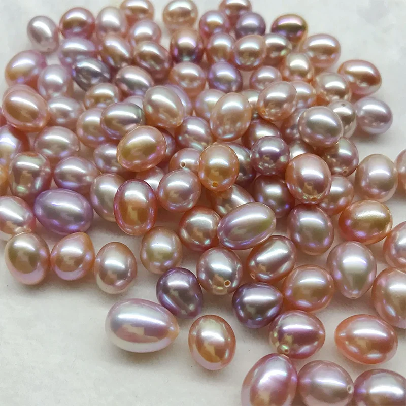 

Half Hole No Hole Loose Drop Pearl 3A Quality Natural Freshwater Pearl for Jewelry Making Rice Pearl High Luster