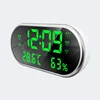 Multi-function Digital Mirror LED Alarm Clock Night Lights Thermometer Electronic Table Clock Rectangle Desk Clocks