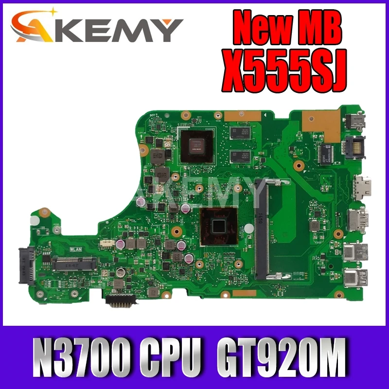 

AKEMY X555SJ Laptop motherboard For Asus X555SJ original mainboard N3700 GT920M X555SJ X555SJ Laptop motherboard