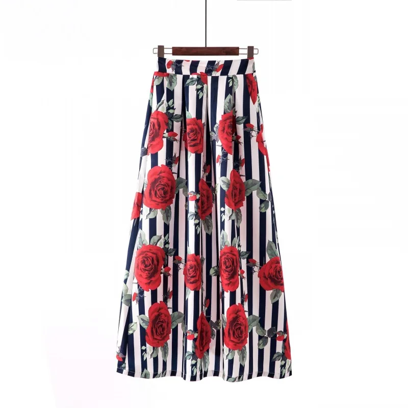 

2020 New arrivals women fashion floral print summer ladies casual long women skirt